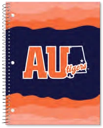 Roaring Spring orange and navy Auburn spiral notebook